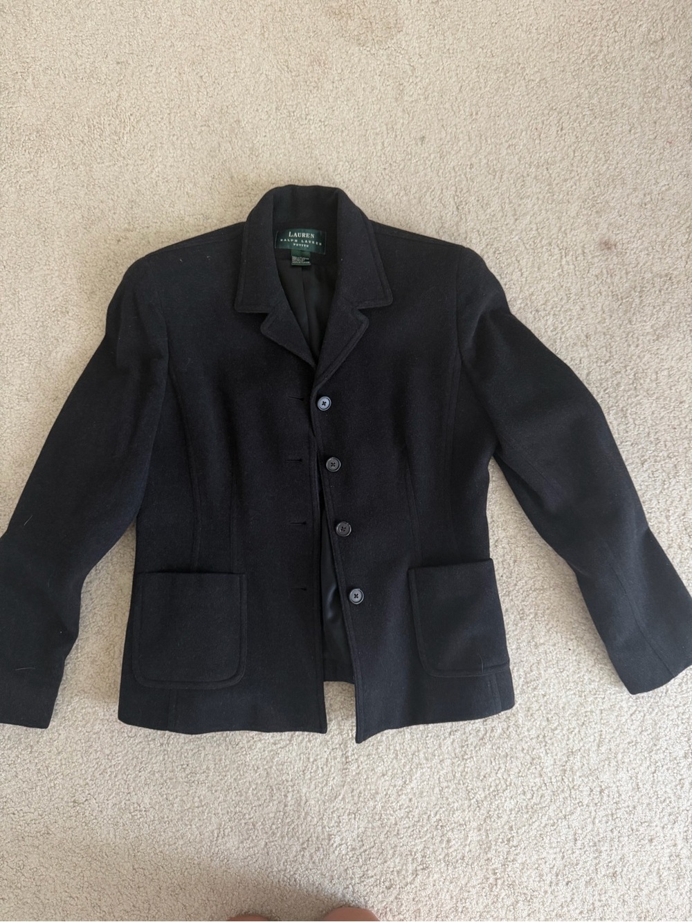 Ralph Lauren Black Women's Wool Pea Coat